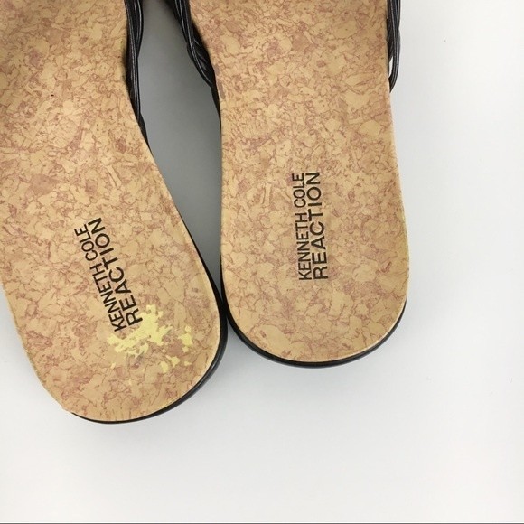 Kenneth Cole Women Glam In Bloom Black Beaded Flower Summer Sandals Flip Flops 8 - Picture 7 of 9